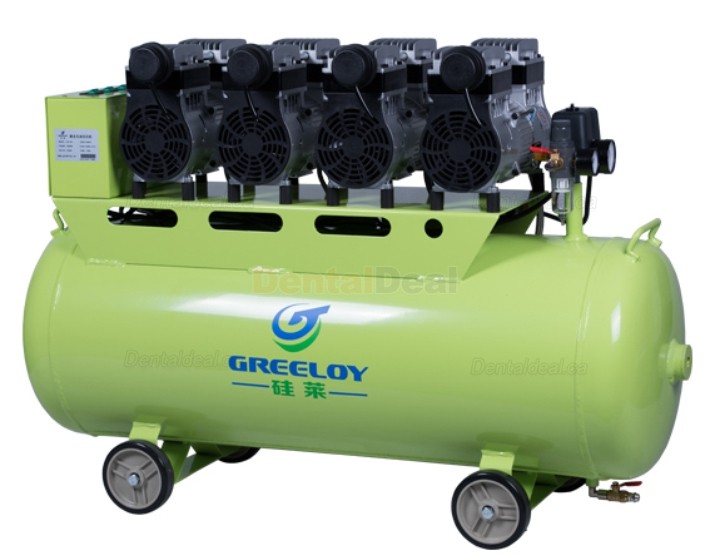 Greeloy GA-64 2400W 120L Silent Oil Free Air Compressor for 6 Dental Chairs Piston Type